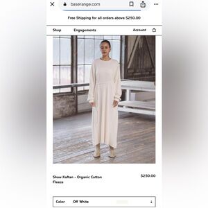 Baserange Off White Shaw Kaftan Dress